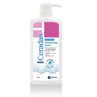 CERADAN Moisturising Wash (Gentle, Lathering, Soap Free For Eczema Prone, Dry & Sensitive Skin) 500ml