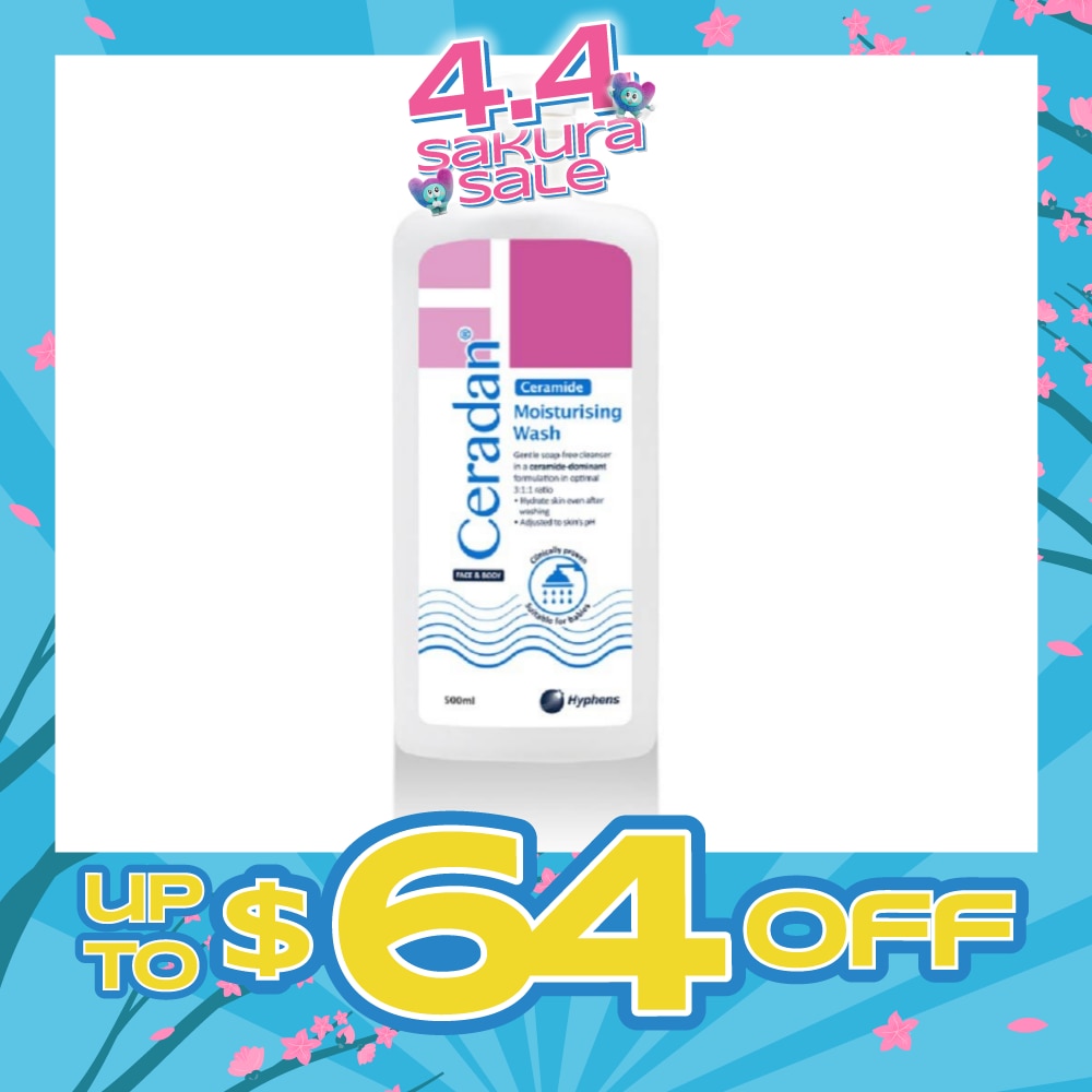 Moisturising Wash (Gentle, Lathering, Soap Free For Eczema Prone, Dry & Sensitive Skin) 500ml