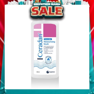 CERADAN - Moisturising Wash (Gentle, Lathering, Soap Free For Eczema Prone, Dry & Sensitive Skin) 500ml