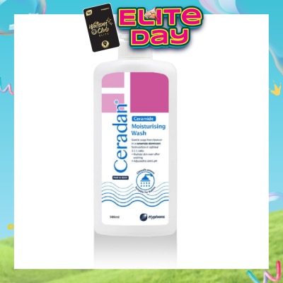CERADAN - Moisturising Wash (Gentle, Lathering, Soap Free For Eczema Prone, Dry & Sensitive Skin) 500ml