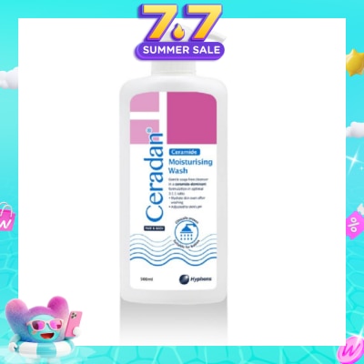 CERADAN - Moisturising Wash (Gentle, Lathering, Soap Free For Eczema Prone, Dry & Sensitive Skin) 500ml