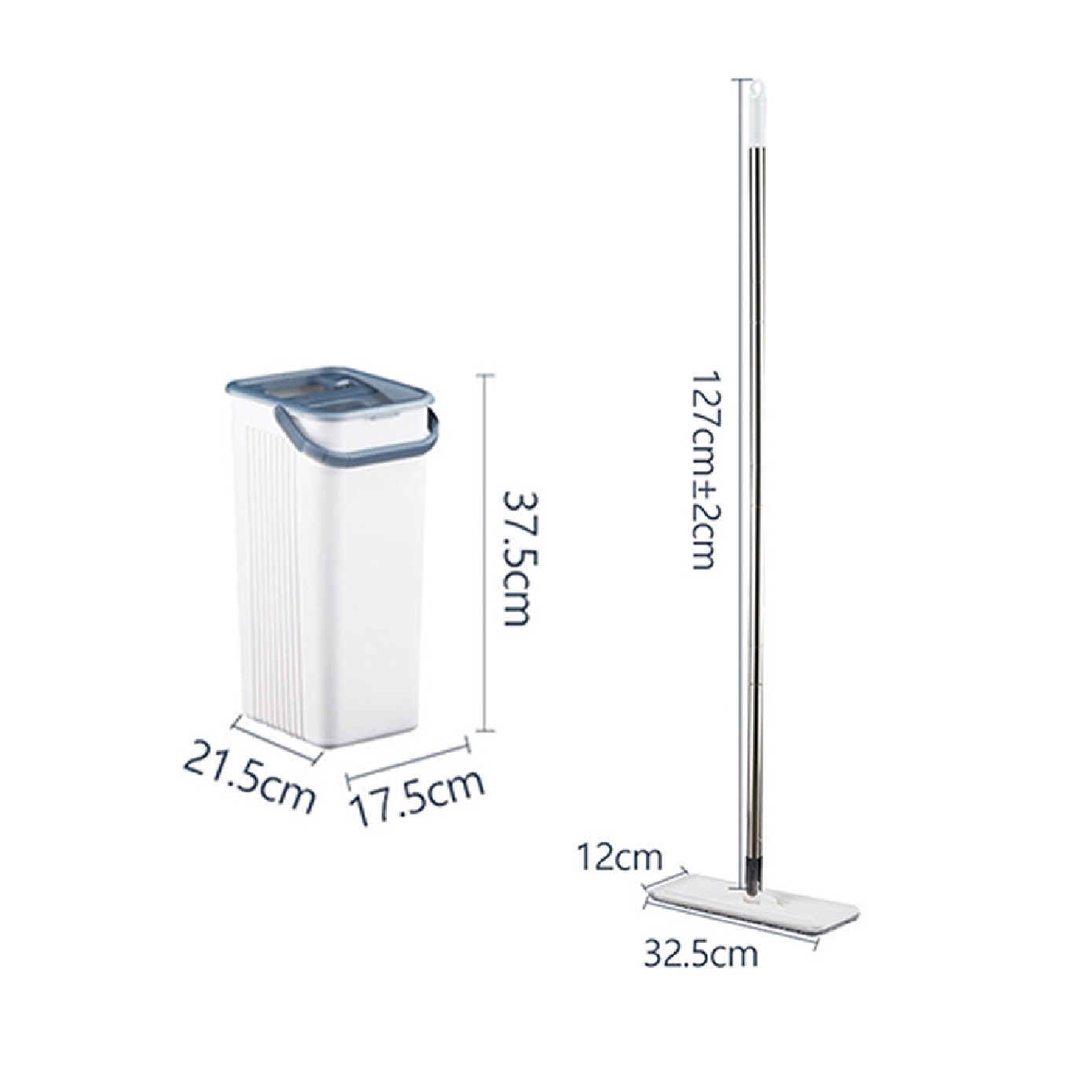 Slide Clean Double Scraper Flat Mop Grey Set 1s