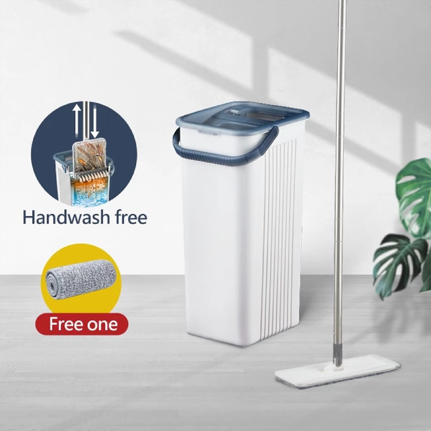 Slide Clean Double Scraper Flat Mop Grey Set 1s