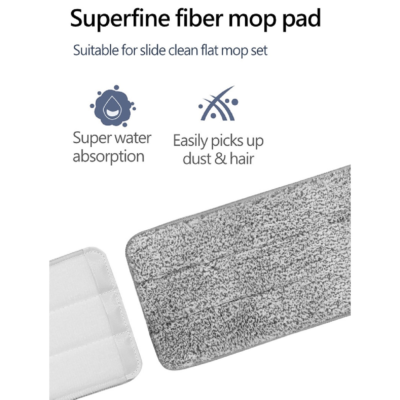 Slide Flat Clean Mop Refill Pad 2s