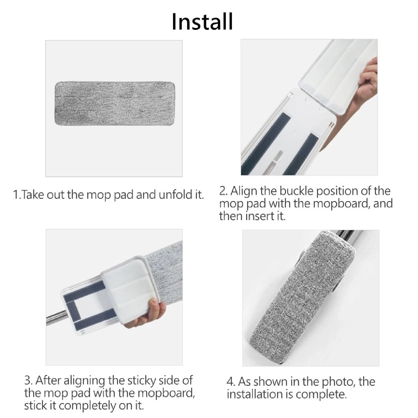 Slide Flat Clean Mop Refill Pad 2s