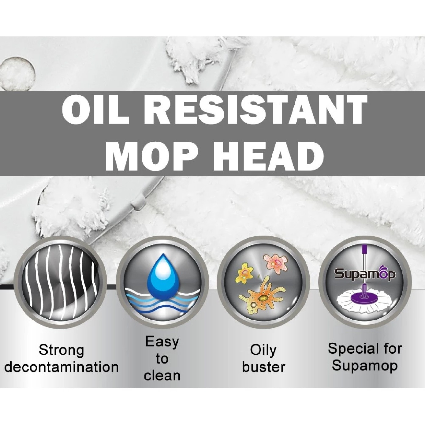 Oil Resistant Refill Mop Head 2s