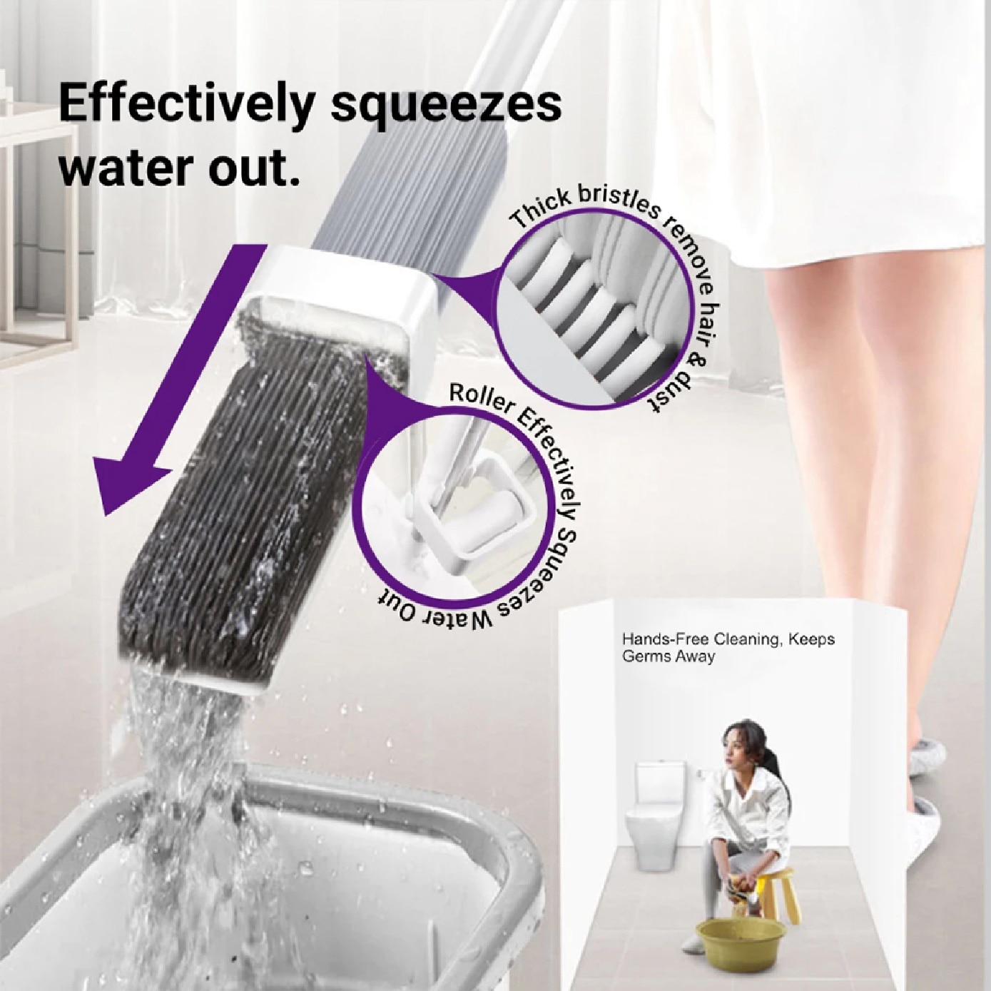 Stylish Hands-Free Sponge Mop 1s