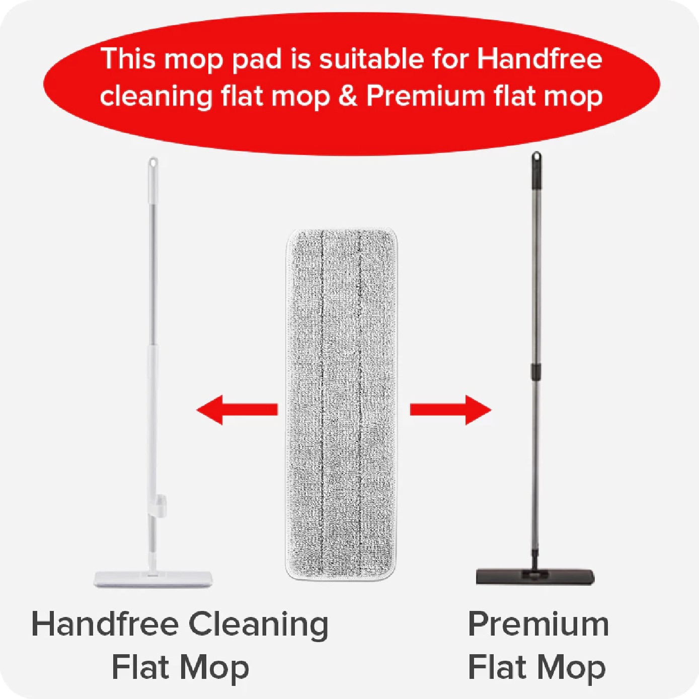 Handfree Cleaning Flat Refill Mop Pad 2s