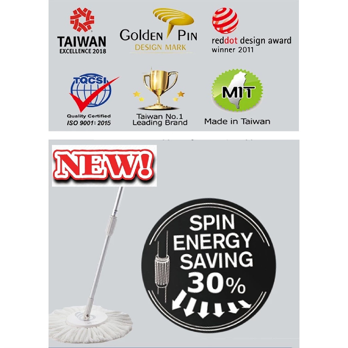 White Mop Stick Set 1s