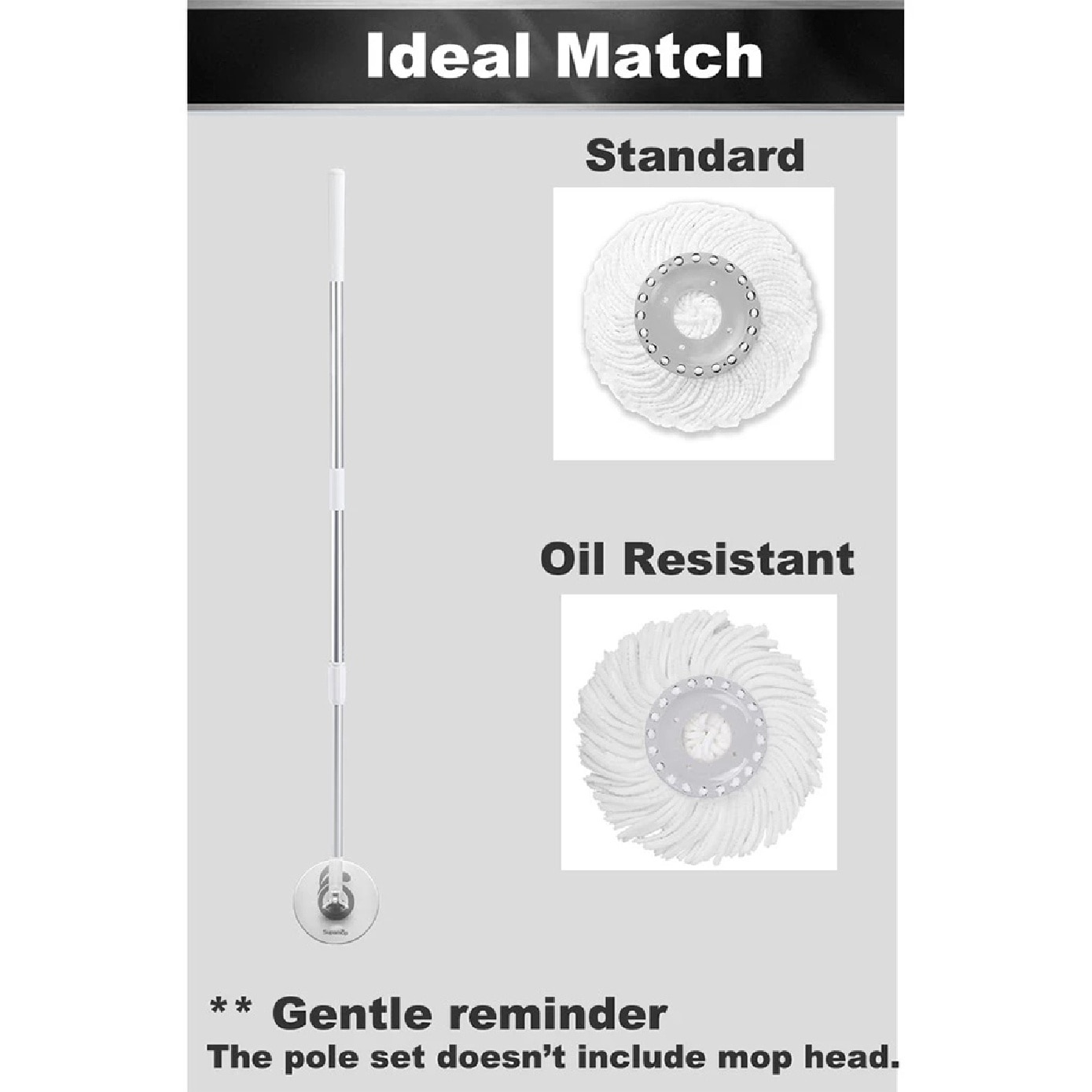 White Mop Stick Set 1s