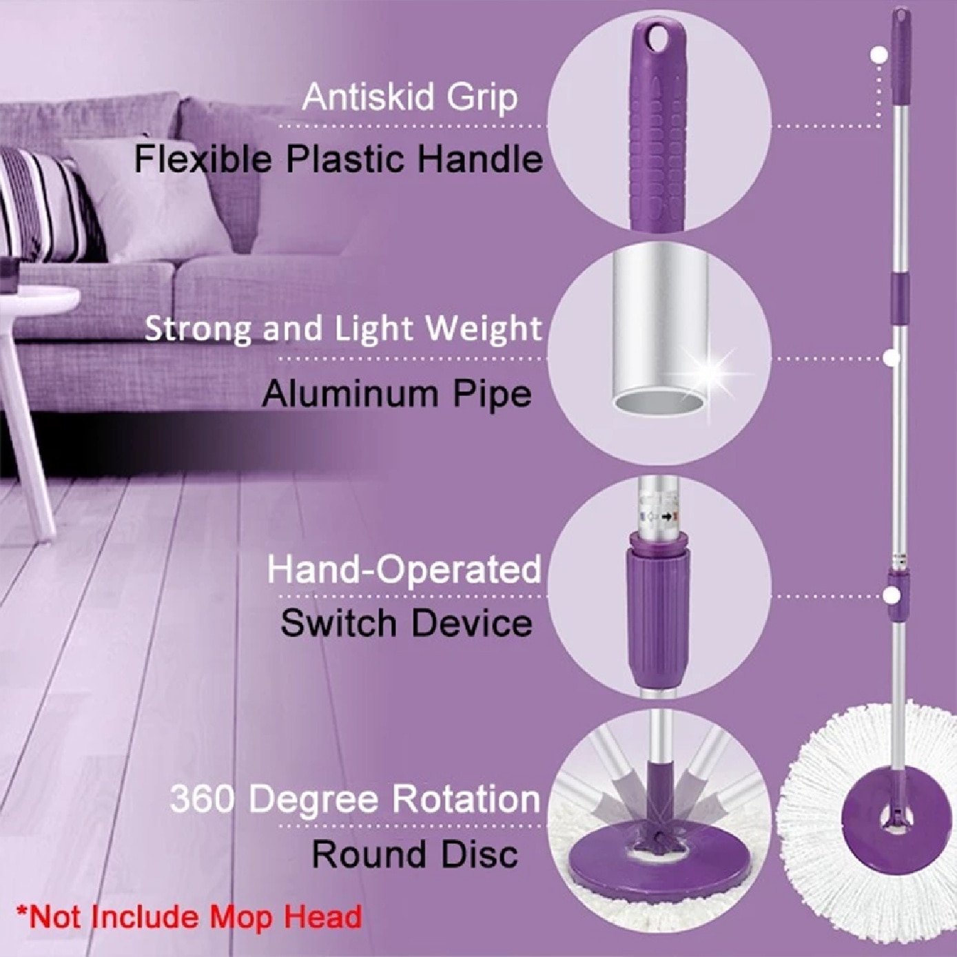 Purple Mop Stick Set 1s
