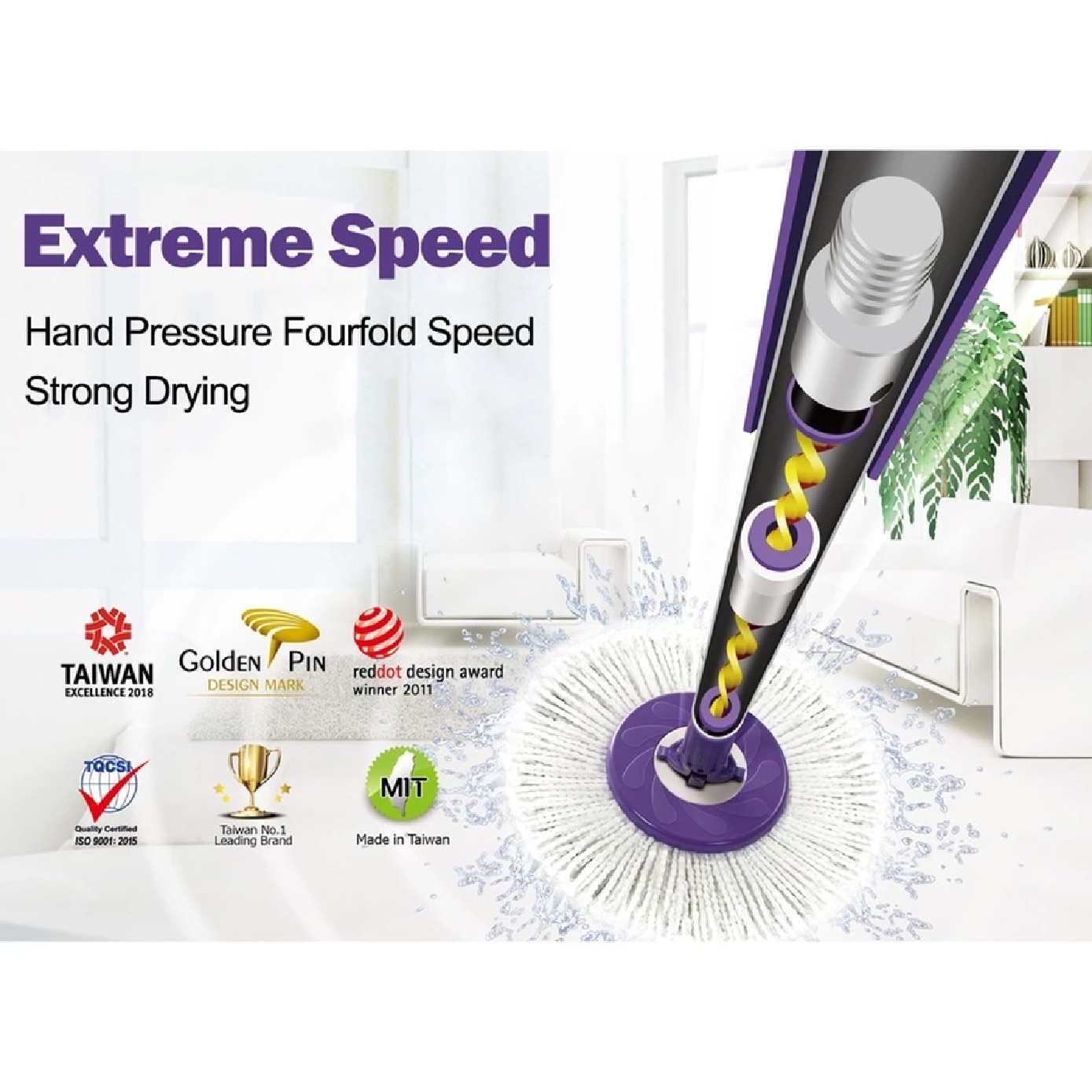 Purple Mop Stick Set 1s