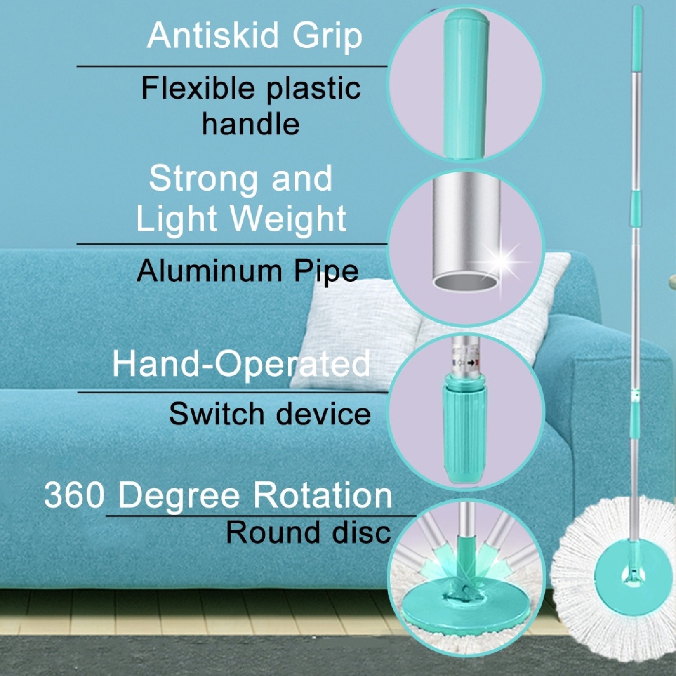 Blue Mop Stick Set 1s