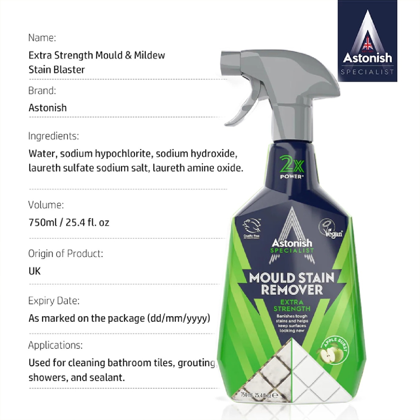 Specialist Extra Strength Mould & Mildew Stain Blaster 750ml image
