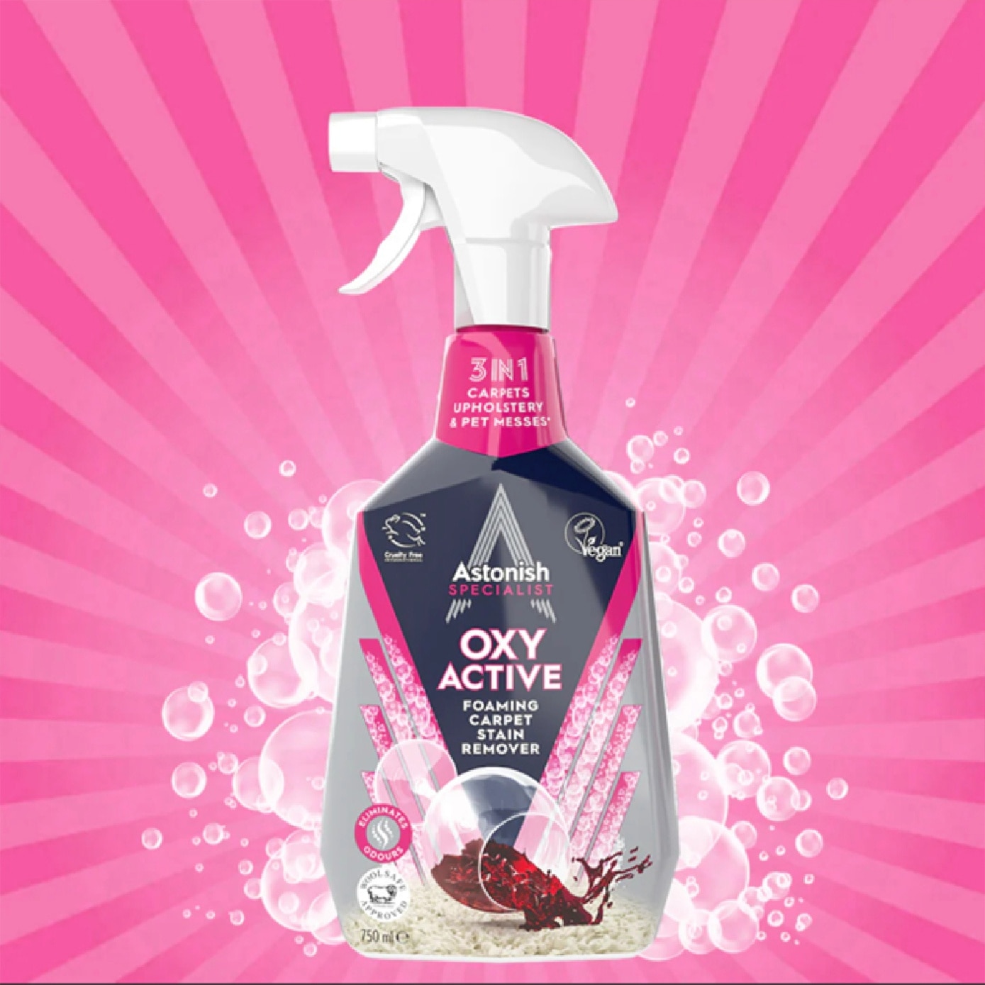 Specialist Oxy Active Foaming Carpet Stain Remover 750ml