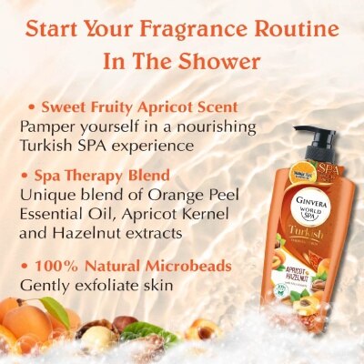 GINVERA World Spa Turkish Apricot & Hazelnut Shower Scrub 750ml