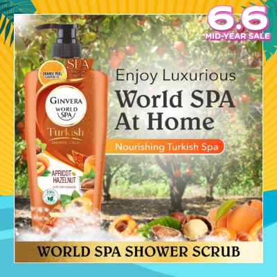 GINVERA World Spa Turkish Apricot & Hazelnut Shower Scrub 750ml