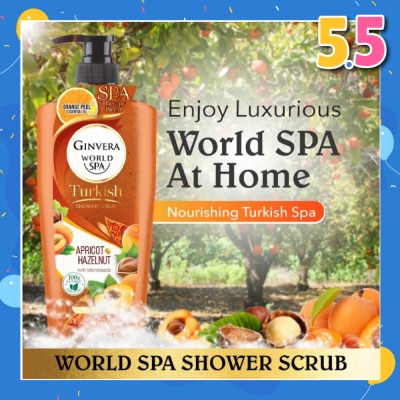 GINVERA World Spa Turkish Apricot & Hazelnut Shower Scrub 750ml