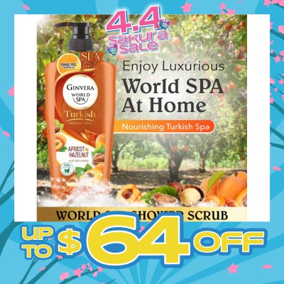 GINVERA - World Spa Turkish Apricot & Hazelnut Shower Scrub 750ml