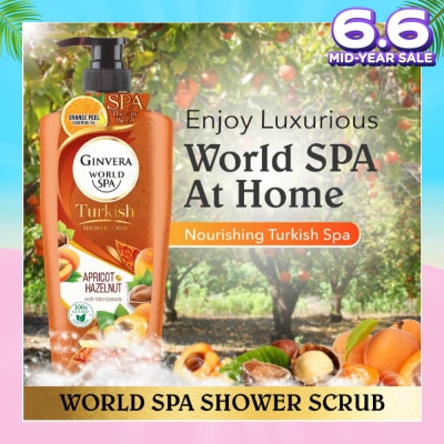GINVERA World Spa Turkish Apricot & Hazelnut Shower Scrub 750ml