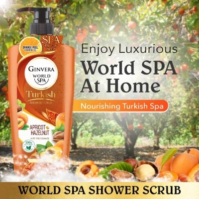 GINVERA World Spa Turkish Apricot & Hazelnut Shower Scrub 750ml