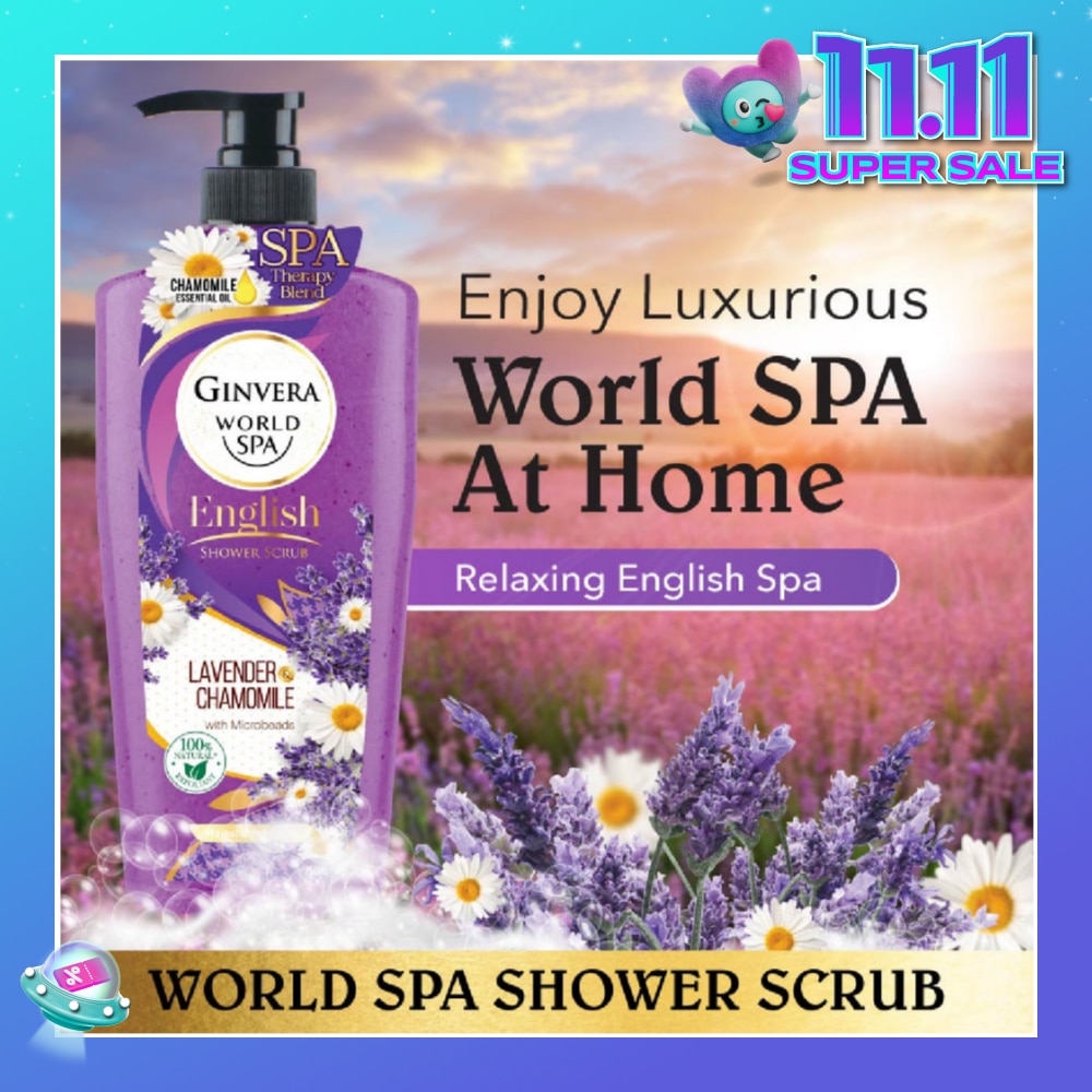 World Spa Lavender & Chamomile English Shower Scrub 750ML