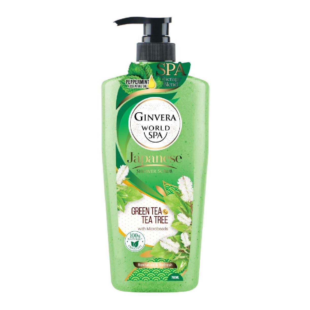 World Spa Japanese Green Tea & Tea Tree Shower Scrub 750ml