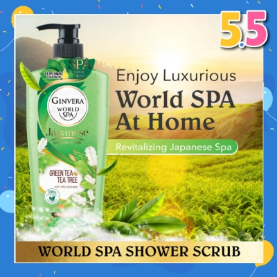 GINVERA World Spa Japanese Green Tea & Tea Tree Shower Scrub 750ml