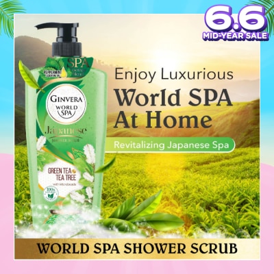 GINVERA World Spa Japanese Green Tea & Tea Tree Shower Scrub 750ml