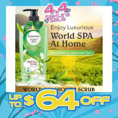 GINVERA - World Spa Japanese Green Tea & Tea Tree Shower Scrub 750ml