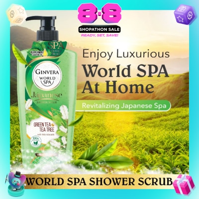 GINVERA - World Spa Japanese Green Tea & Tea Tree Shower Scrub 750ml