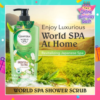 GINVERA World Spa Japanese Green Tea & Tea Tree Shower Scrub 750ml