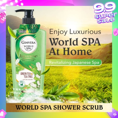GINVERA World Spa Japanese Green Tea & Tea Tree Shower Scrub 750ml