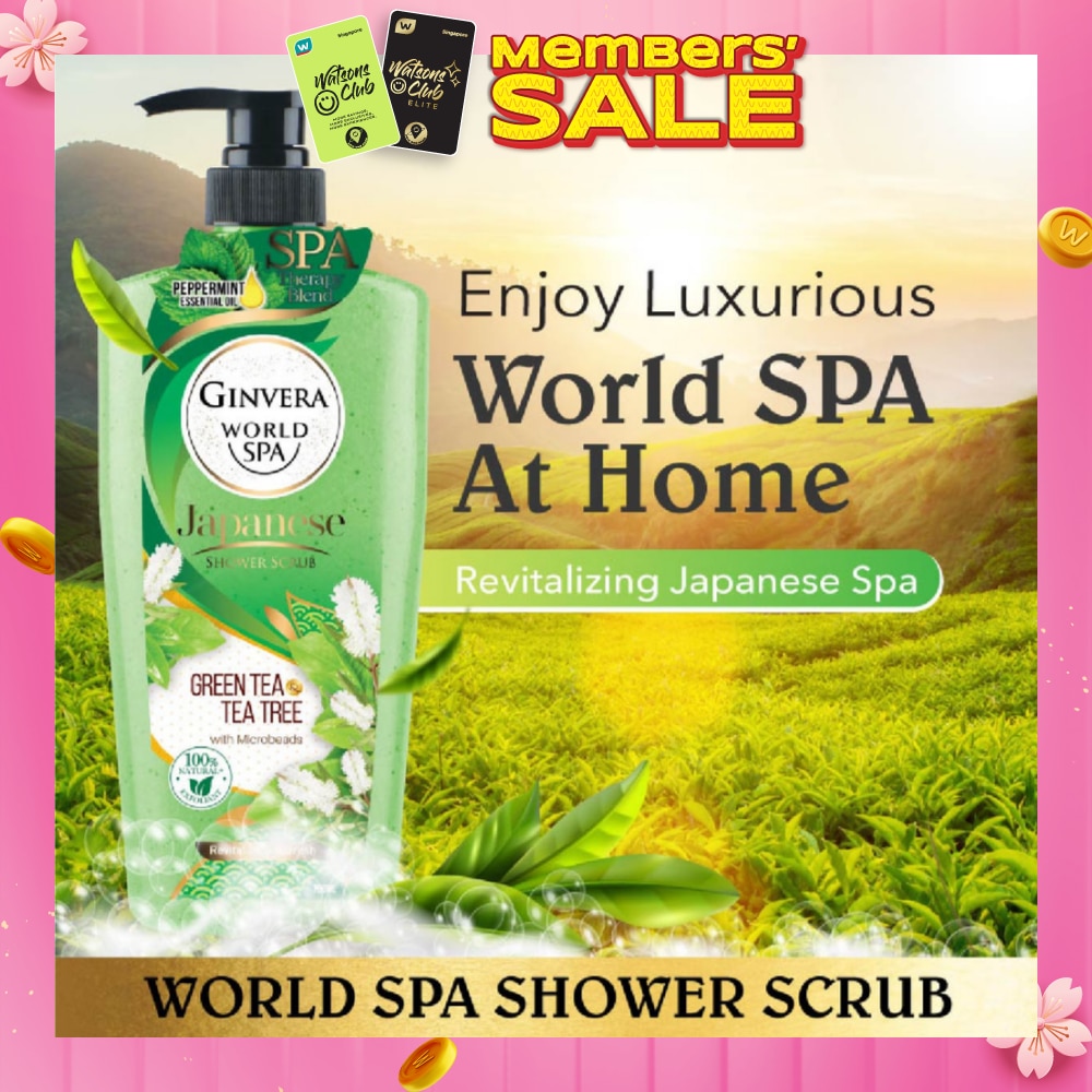 World Spa Japanese Green Tea & Tea Tree Shower Scrub 750ml