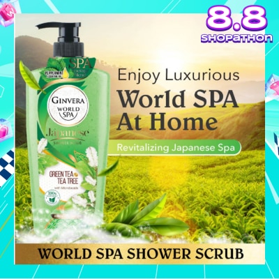 GINVERA World Spa Japanese Green Tea & Tea Tree Shower Scrub 750ml