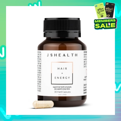 JSHEALTH Hair + Energy Vitamin Hard Capsule (To Support Hair Health & Growth & Energy Levels) 30s