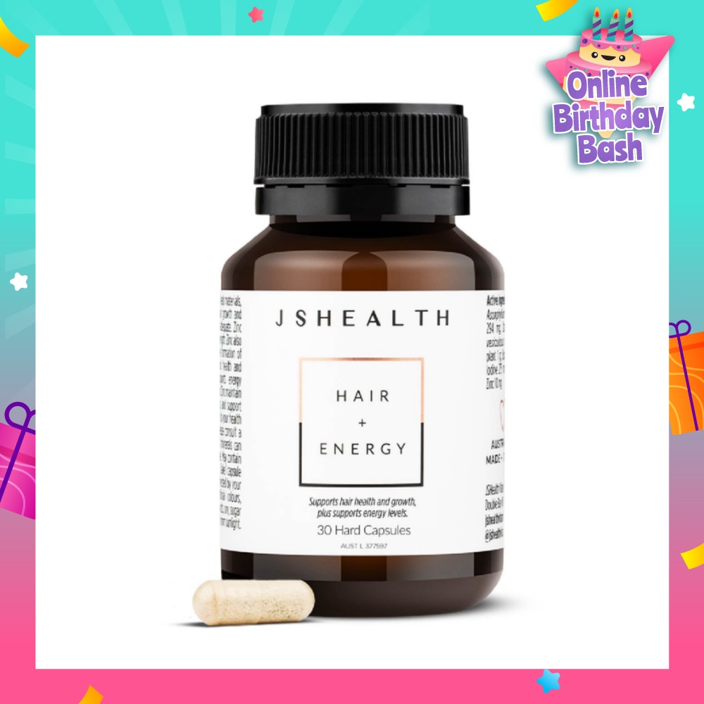 Hair + Energy Vitamin Hard Capsule (To Support Hair Health & Growth & Energy Levels) 30s