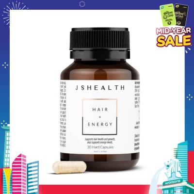 JSHEALTH Hair + Energy Vitamin Hard Capsule (To Support Hair Health & Growth & Energy Levels) 30s