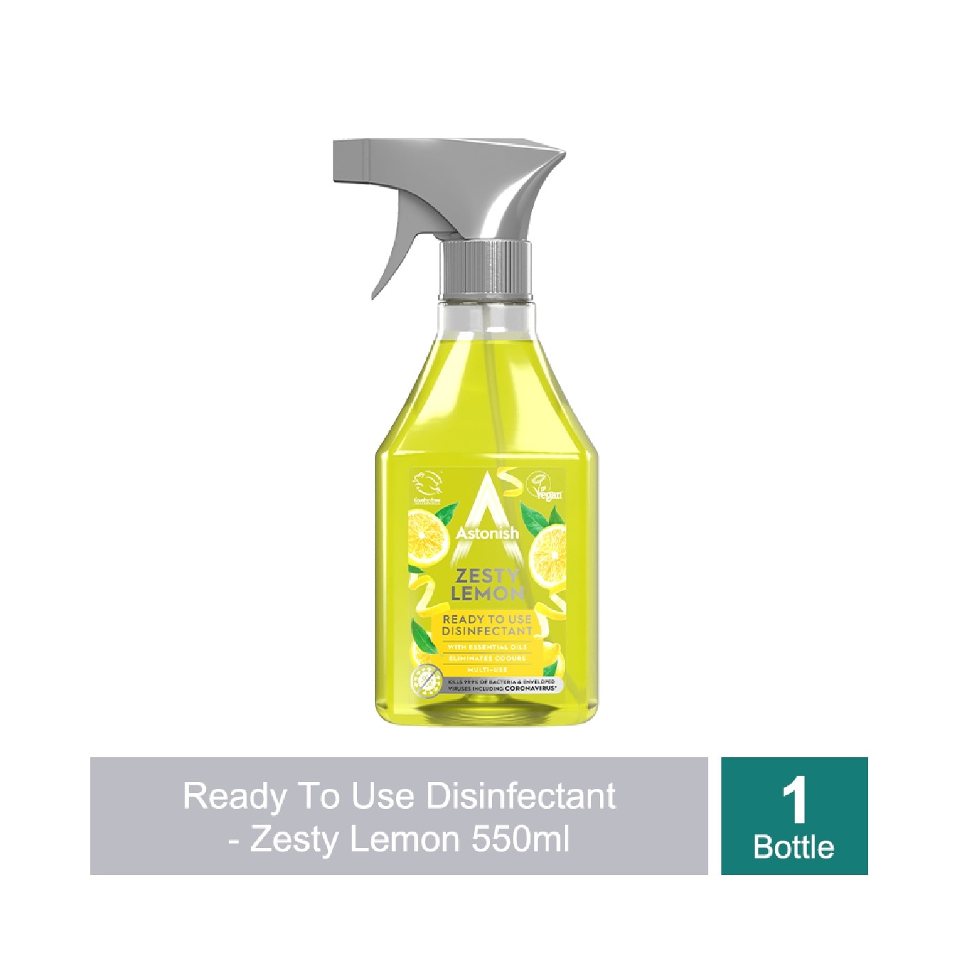 Ready to Use Disinfectant Zesty Lemon 550ml