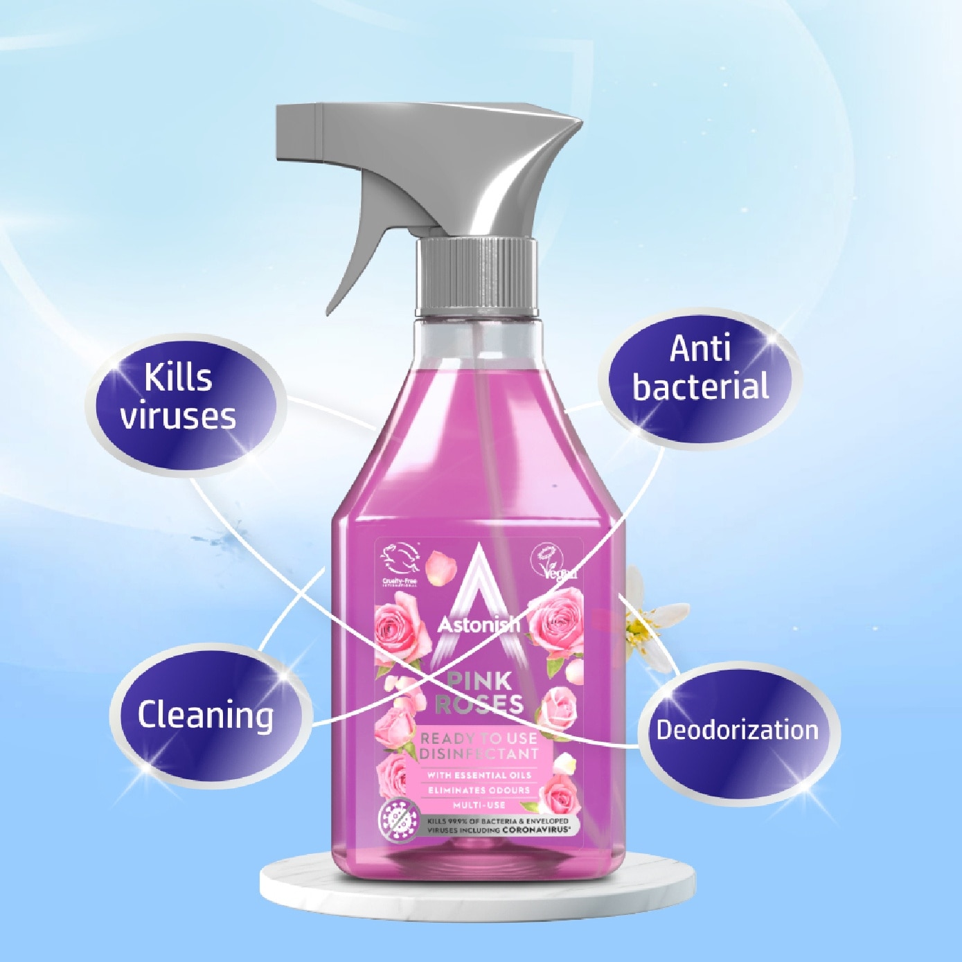 Ready to Use Disinfectant Pink Roses 550ml