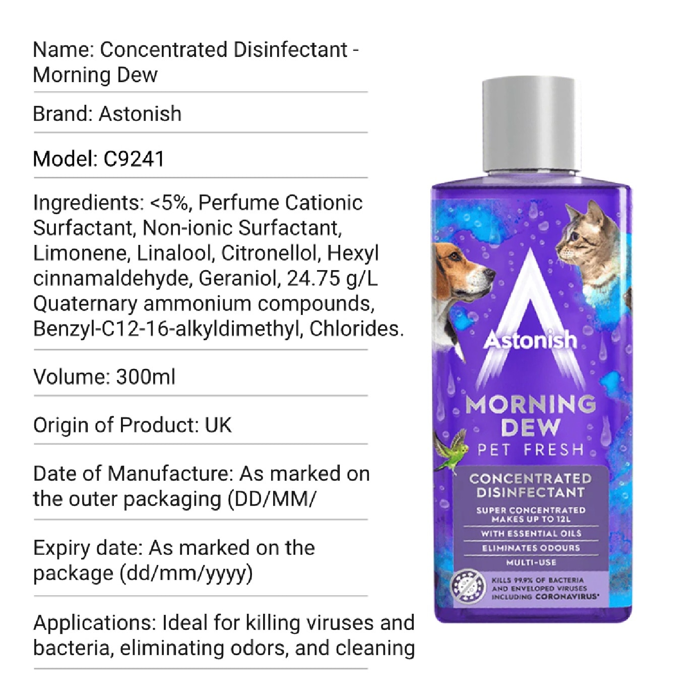 Concentrated Disinfectant Morning Dew 300ml