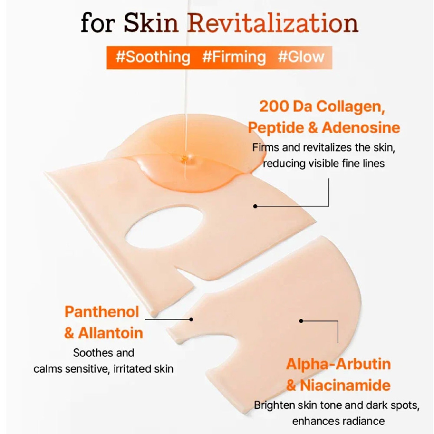 5 PDRN Hyaluronic Acid Vital Hydrating Hydrogel Mask 3s