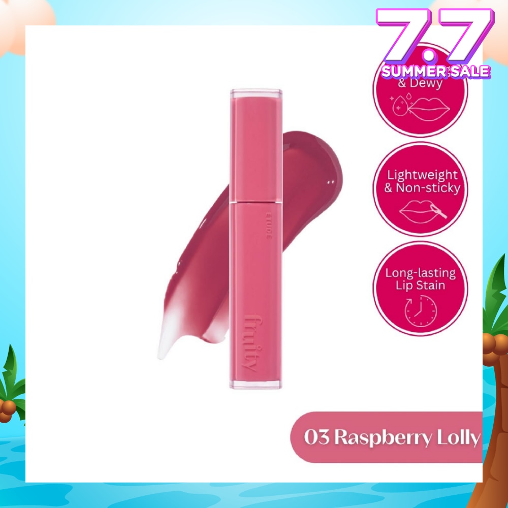 Fruity Dewy Tint 03 Raspberry Lolly (Long lasting + Hydrating Dewy Watery Tint) 4.5g