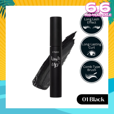 ETUDE Lash Up Comb Mascara #01 Black (Long Lasting Dramatic Long Lash Lifting Effect) 8g