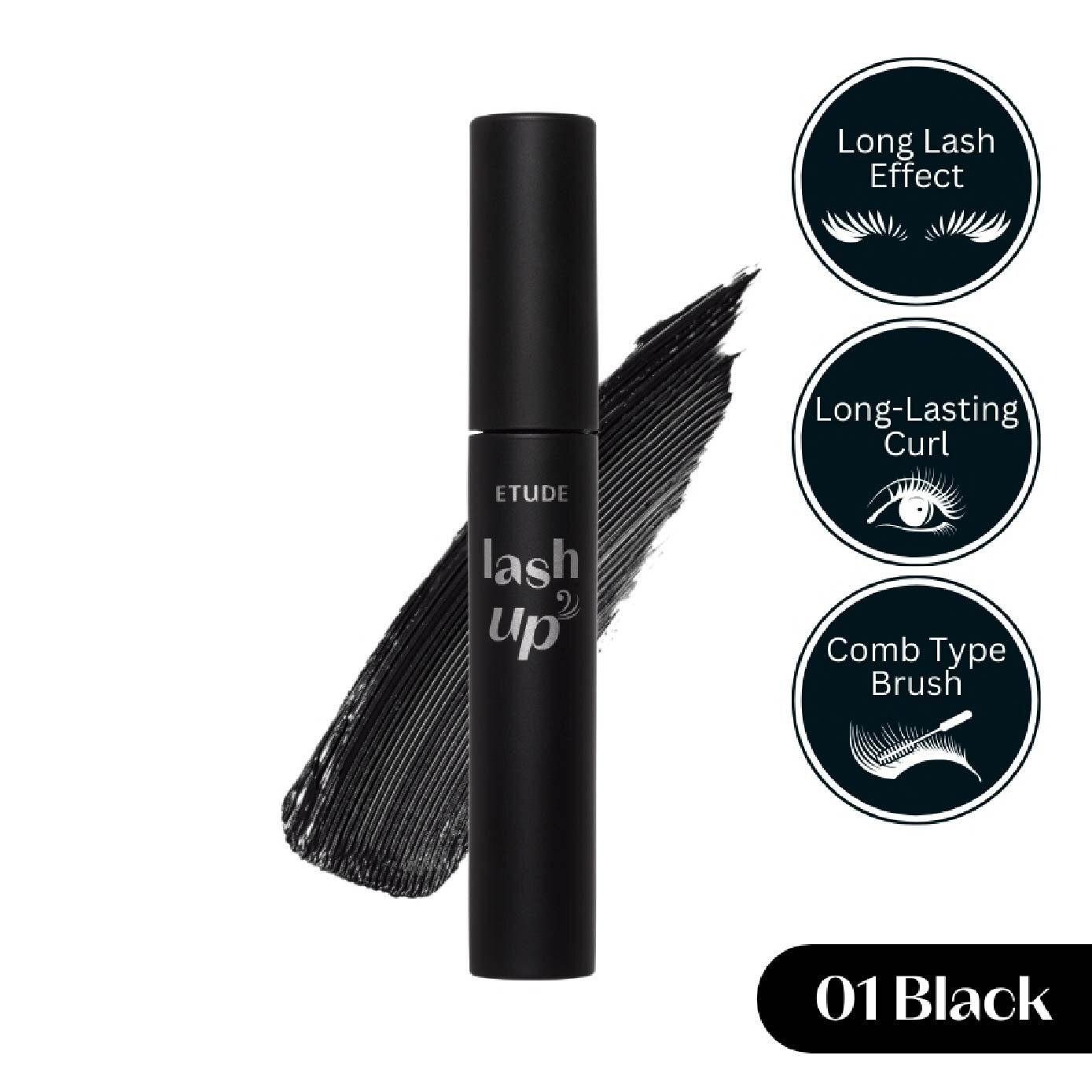 Lash Up Comb Mascara #01 Black (Long Lasting Dramatic Long Lash Lifting Effect) 8g