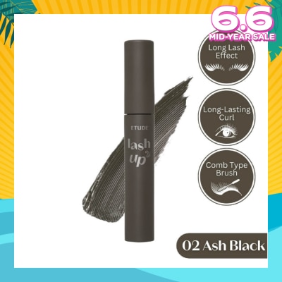 ETUDE Lash Up Comb Mascara #02 Ash Black (Long Lasting Dramatic Long Lash Lifting Effect) 8g