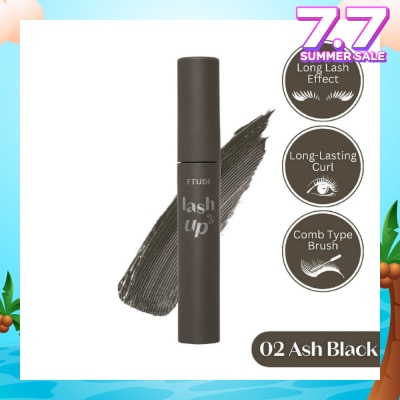 ETUDE Lash Up Comb Mascara #02 Ash Black (Long Lasting Dramatic Long Lash Lifting Effect) 8g