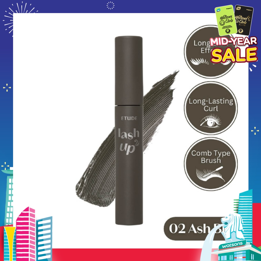 Lash Up Comb Mascara #02 Ash Black (Long Lasting Dramatic Long Lash Lifting Effect) 8g