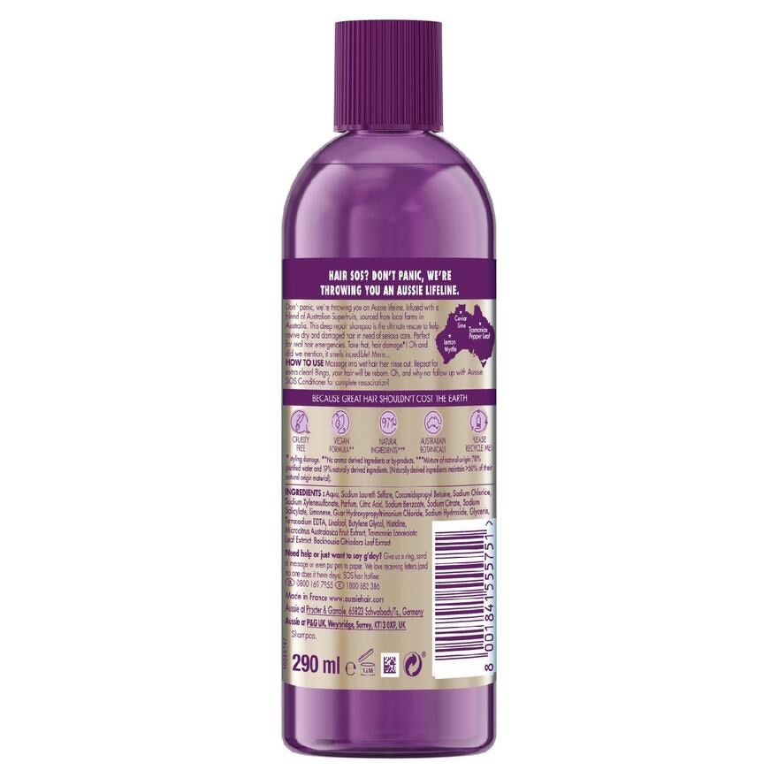 Vegan Shampoo SOS Deep Repair For Damaged Hair 290ml