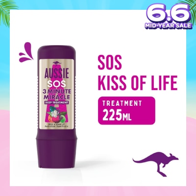 AUSSIE 3 Minute Miracle SOS Vegan Deep Treatment Hair Mask For Damaged Hair 225ml